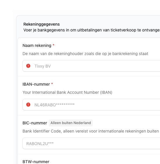 Uitbetaling Instellingen